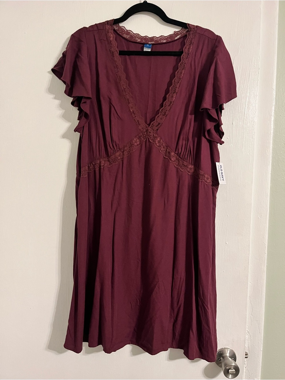 Old Navy Wine Lace-Trim Dress